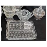 K - Vintage Cut and Pressed Glass Servingware Collection