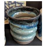 K - Collection of Decorative Pottery Including Stone Hollow Wall Plaque and Mugs