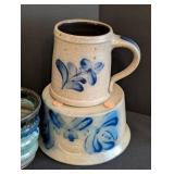K - Collection of Decorative Pottery Including Stone Hollow Wall Plaque and Mugs