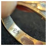 K - 14k Gold Band Ring with Etched Design, Size 6