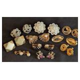 K - Collection of 10 Assorted Vintage Clip-On Earrings