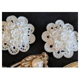 K - Collection of 10 Assorted Vintage Clip-On Earrings