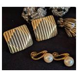 K - Collection of 10 Assorted Vintage Clip-On Earrings