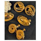 K - Collection of 10 Assorted Vintage Clip-On Earrings