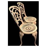 G - Vintage Cast Aluminum Patio Bistro Table and 2 Chairs Set