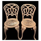 G - Vintage Cast Aluminum Patio Bistro Table and 2 Chairs Set