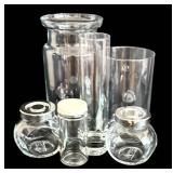 LR - Assorted Vintage Glass Jar and Vase Collection, Tallest 8 Inches