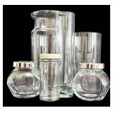 LR - Assorted Vintage Glass Jar and Vase Collection, Tallest 8 Inches