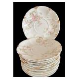 LR - Theodore Haviland Limoges France Tea Cups with Saucer, Pink Floral Pattern