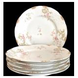 LR - Theodore Haviland Limoges France Tea Cups with Saucer, Pink Floral Pattern