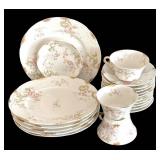 LR - Theodore Haviland Limoges France Tea Cups with Saucer, Pink Floral Pattern