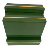LR - Set of 3 Green Gift Storage Boxes with Gold Trim