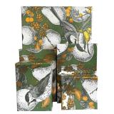 LR - Set of 3 Green Gift Storage Boxes with Gold Trim