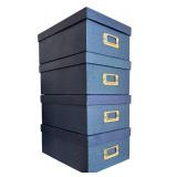 LR - Set of 3 Green Gift Storage Boxes with Gold Trim