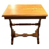 G - Antique Wooden Side Table with Ornate Base