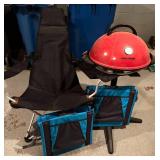 G - George Foreman Electric Grill with Foldable Chair and 2 Portable Stadium Seats
