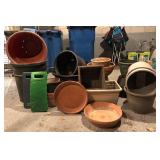 G - Collection of Assorted Plastic and Terracotta Garden Planters and Pots