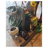 G - Large Collection of Garden Tools, Hoses, Soil, Spreaders, and Lawn Supplies