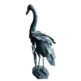 G - Vintage Garden Decor Collection with Metal Bird Sculpture and Plant Stand
