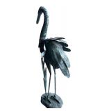 G - Vintage Garden Decor Collection with Metal Bird Sculpture and Plant Stand