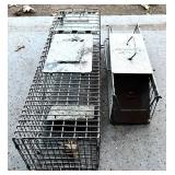 G - Set of 2 Havahart Live Animal Traps Metal Wire Cages
