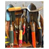 G - Large Collection of Garden Hand Tools with Terracotta Tray and Plant Caddy