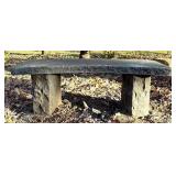 Y - Curved Stone Garden Bench with Natural Finish