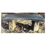Y - Curved Stone Garden Bench with Natural Finish