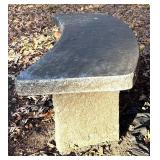 Y - Curved Stone Garden Bench with Natural Finish