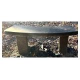 Y - Curved Stone Garden Bench with Natural Finish