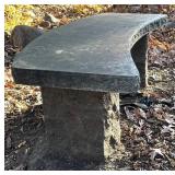 Y - Curved Stone Garden Bench with Natural Finish