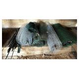 OS - Collection of Rolled Wire and Plastic Fencing with Metal Fence Posts