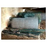 OS - Collection of Rolled Wire and Plastic Fencing with Metal Fence Posts