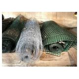 OS - Collection of Rolled Wire and Plastic Fencing with Metal Fence Posts