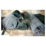 OS - Collection of Rolled Wire and Plastic Fencing with Metal Fence Posts