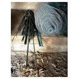 OS - Collection of Rolled Wire and Plastic Fencing with Metal Fence Posts