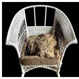 B - Heavy Wear Vintage White Wicker Rocking Chair - DIY Project