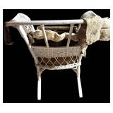 B - Heavy Wear Vintage White Wicker Rocking Chair - DIY Project