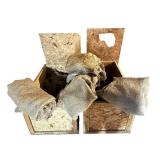 B - Pair of Large OSB Wooden Shipping Crates with Burlap Liners