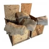 B - Pair of Large OSB Wooden Shipping Crates with Burlap Liners