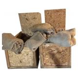 B - Pair of Large OSB Wooden Shipping Crates with Burlap Liners