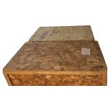 B - Pair of Large OSB Wooden Shipping Crates with Burlap Liners