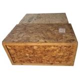 B - Pair of Large OSB Wooden Shipping Crates with Burlap Liners