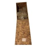B - Pair of Large OSB Wooden Shipping Crates with Burlap Liners