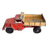 LR - Pair of Vintage Pressed Steel Toy Construction Vehicles and Dinky Toys 35c MG Sports Car