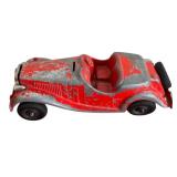 LR - Pair of Vintage Pressed Steel Toy Construction Vehicles and Dinky Toys 35c MG Sports Car