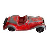 LR - Pair of Vintage Pressed Steel Toy Construction Vehicles and Dinky Toys 35c MG Sports Car