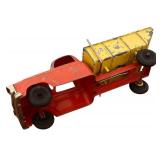 FR- Two Hurley Vintage Pressed Steel Toy Trucks, Tow Truck and Dump Truck and Coca-Cola Delivery Truck