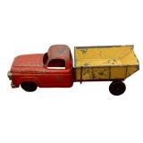 FR- Two Hurley Vintage Pressed Steel Toy Trucks, Tow Truck and Dump Truck and Coca-Cola Delivery Truck