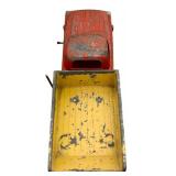 FR- Two Hurley Vintage Pressed Steel Toy Trucks, Tow Truck and Dump Truck and Coca-Cola Delivery Truck